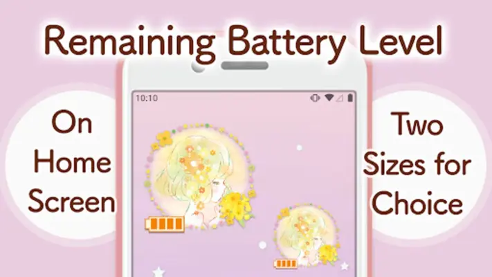 Battery widget Flowery Kiss android App screenshot 4